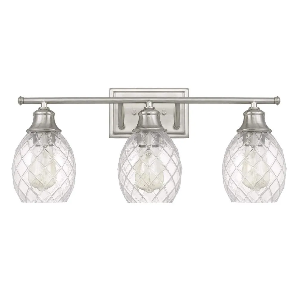 Modern Farmhouse Brushed Nickel Glass Wall Light KL79