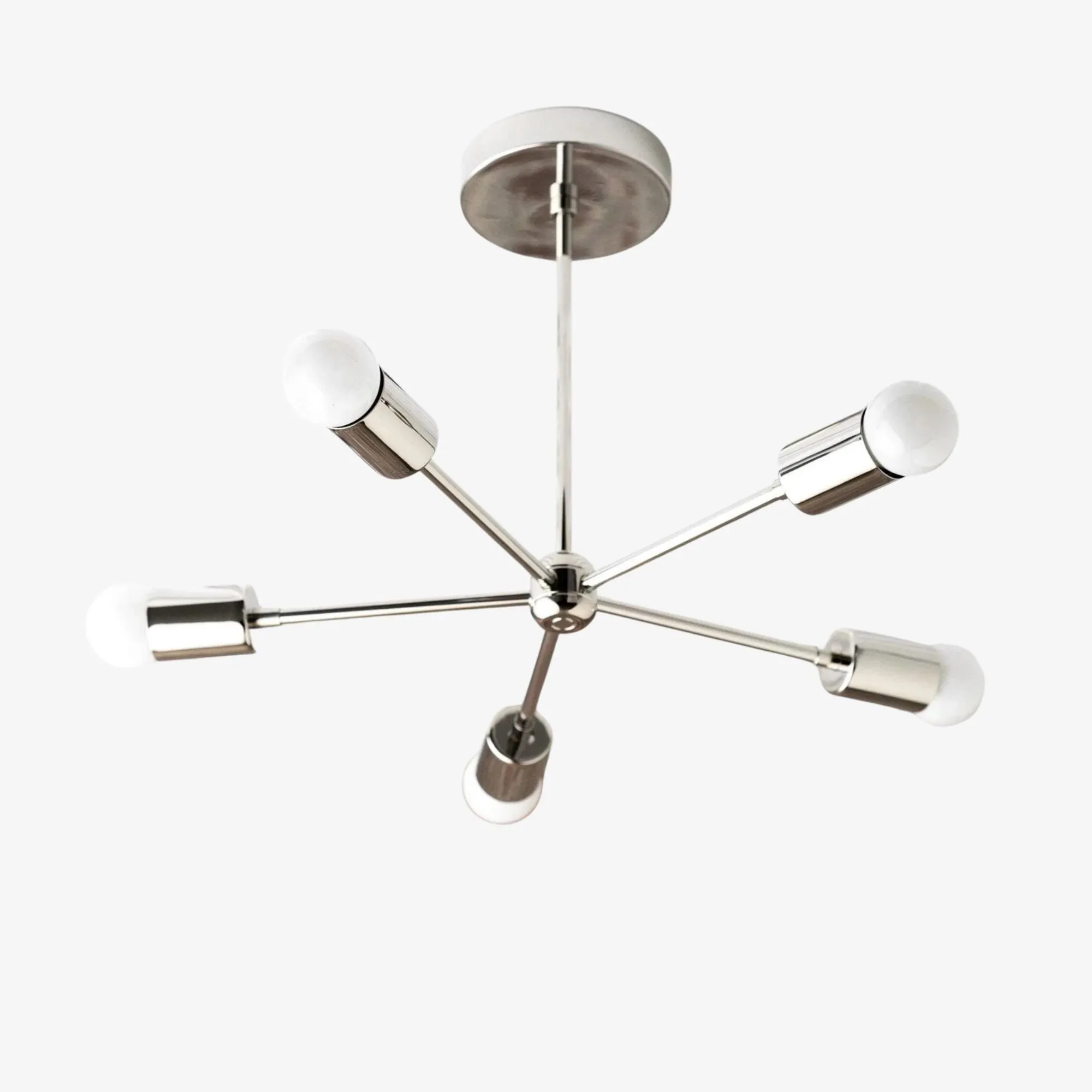 Mobilux Line Mid Century Gold Sputnik Chandelier - Geometric Brass Fixture KL1418