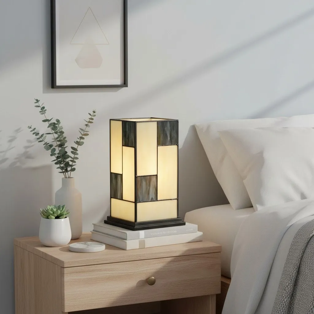 TF Manchester Square Table Lamp - Classic Glass for Living Room and Bedroom KL1975