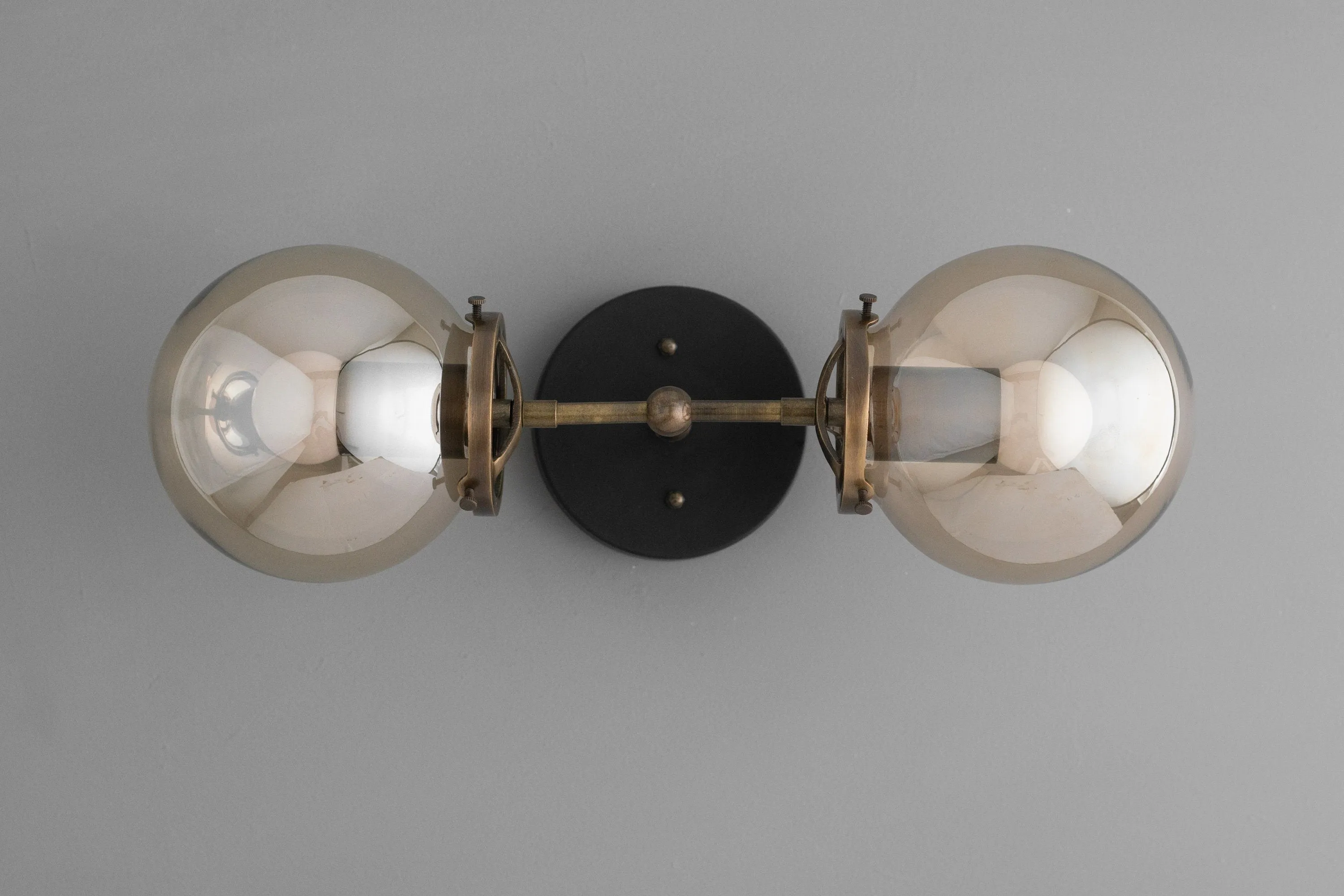 Lumio Globe Double Globe Vanity Wall Light - Rustic Farmhouse Bathroom Wall Fixture KL1467