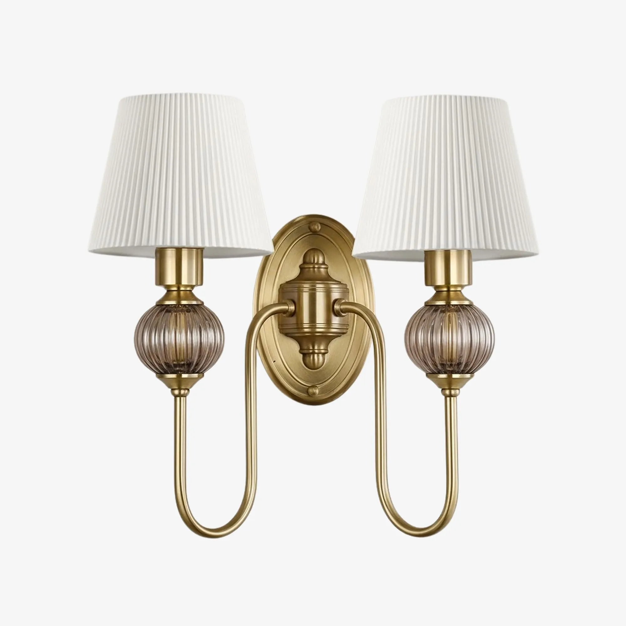 Rowanea Ceramic Wall Sconce with Fabric Shade and Metal Finish - Farmhouse Modern Hallway Light KL2197