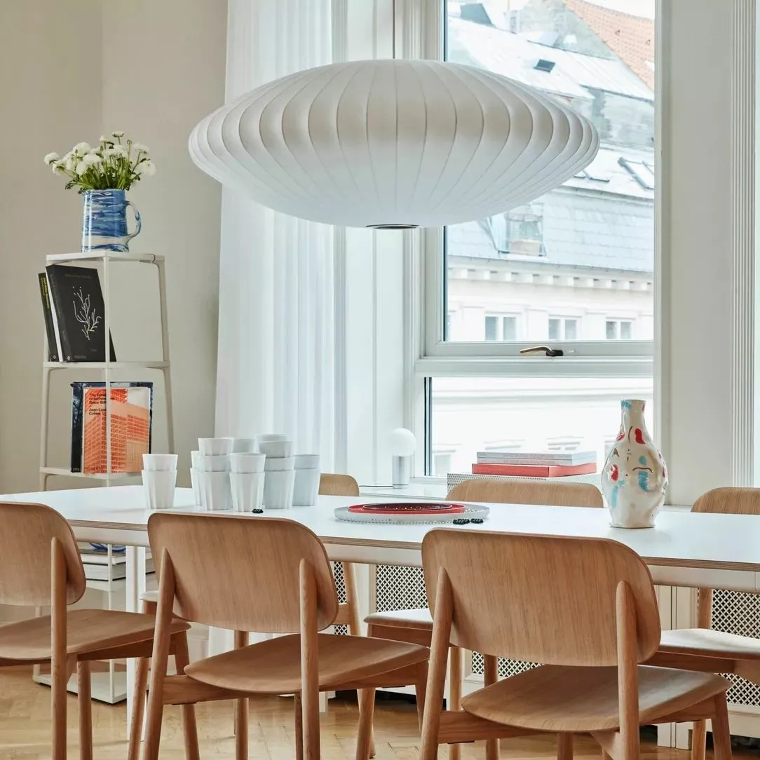 Lightweight Nelson Bubble Pendant Light - Modern Silk Pendant Light for Office or Lounge