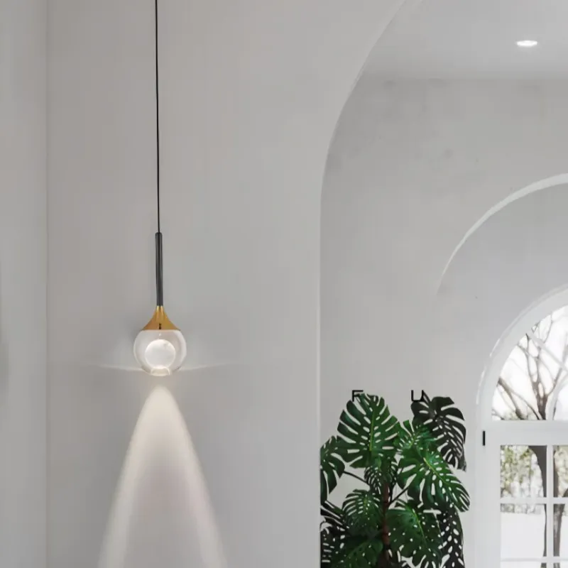 Moon Clear Glass Ball Pendant Light KL773