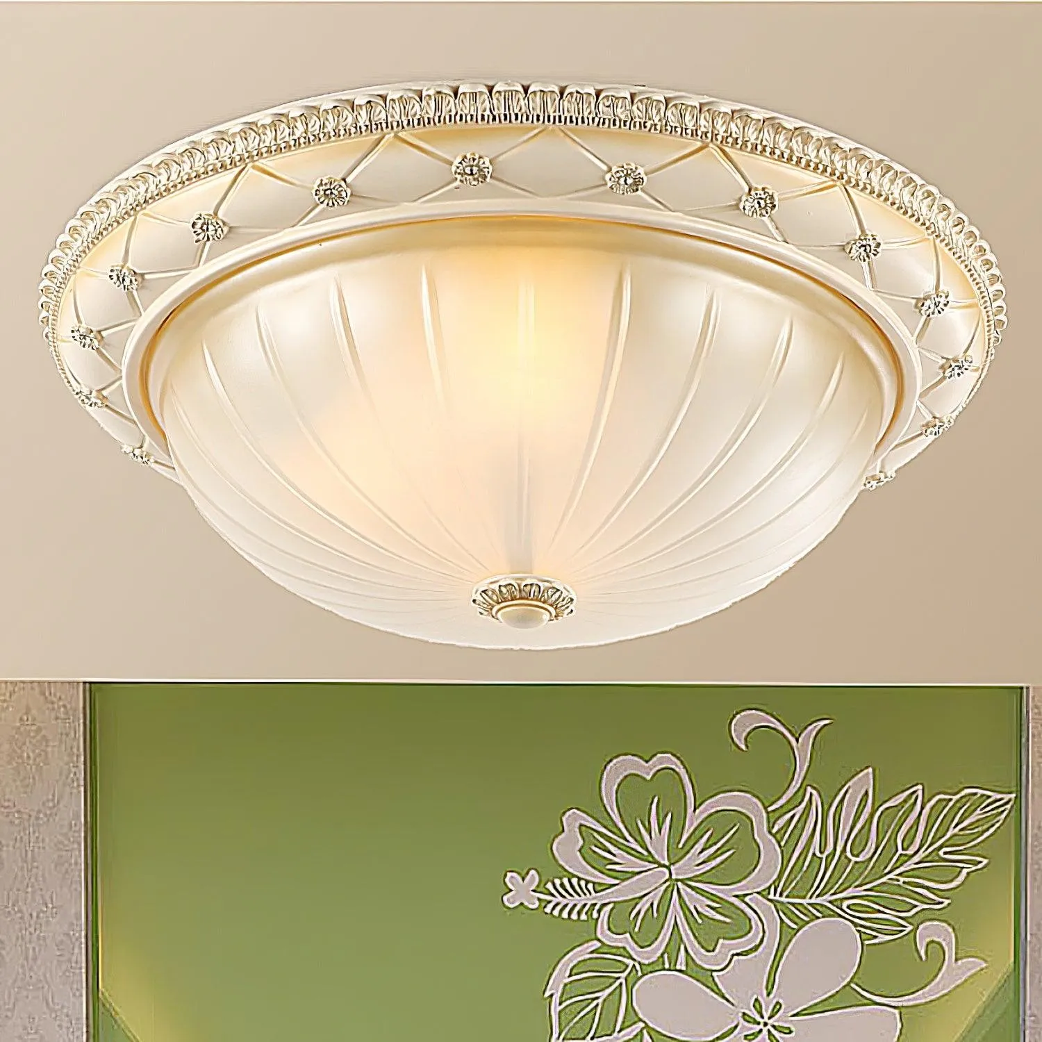 European Vintage Style Resin Ceiling Light for Bedroom KL358