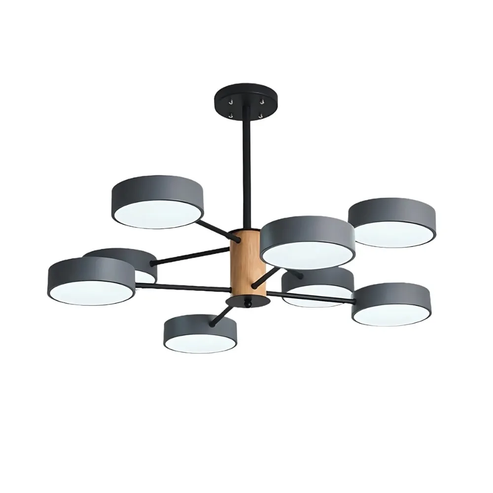 Scandinavian Branched Round Wood Chandelier KL886