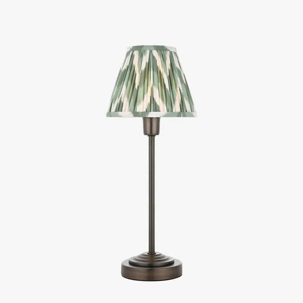 Bronzuno Patterned Fabric Table Lamp - Brass or Bronze Finish Modern-Bohemian Bedside & Living Space Light KL1909