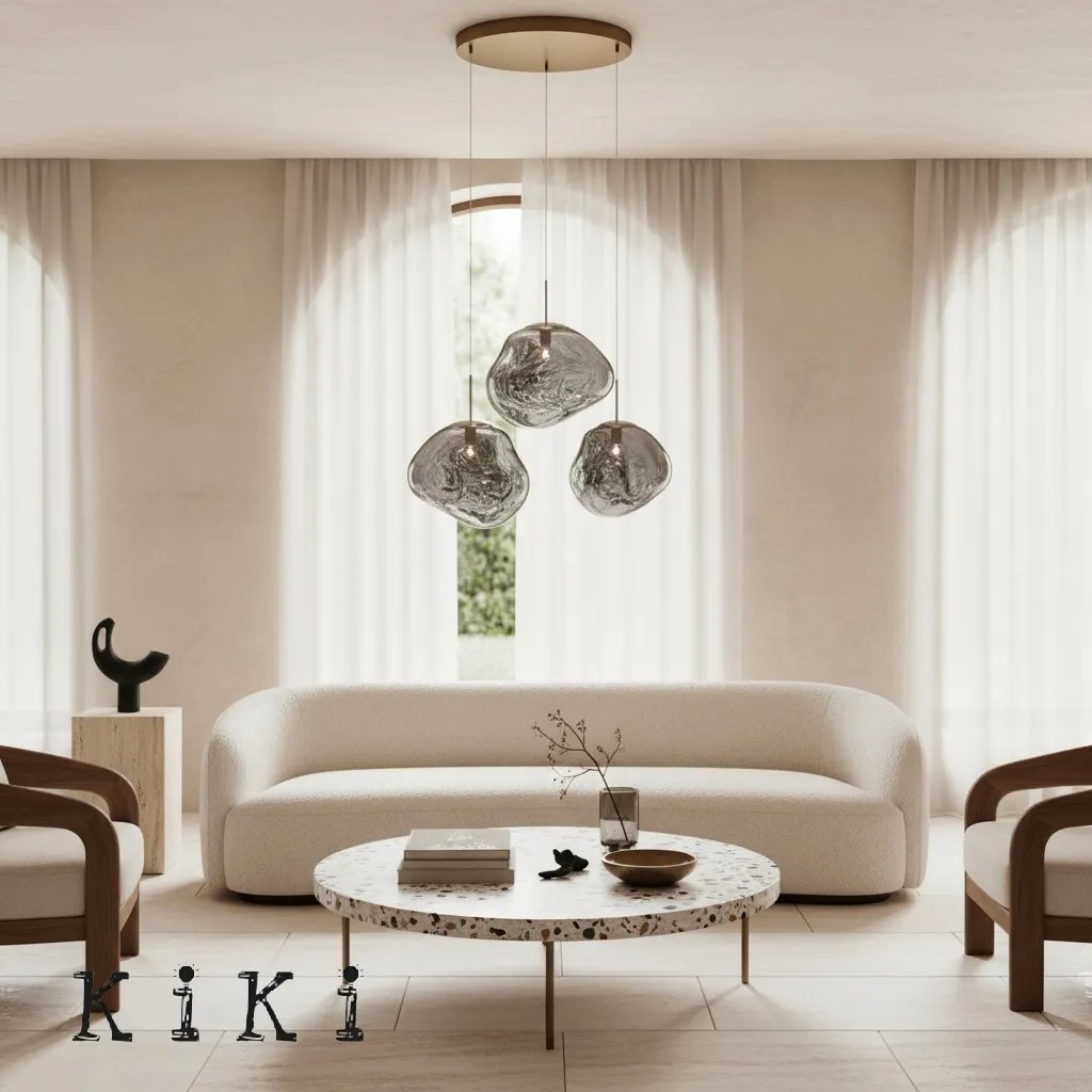 Glass Melt Pendant Light - Artistic Molten Pendant Light For Living Room And Dining Room
