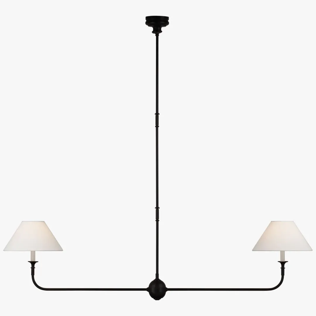 Modern Industrial Metal Chandelier – Luxury Linen Shade Design for Dining or Living Room KL1218