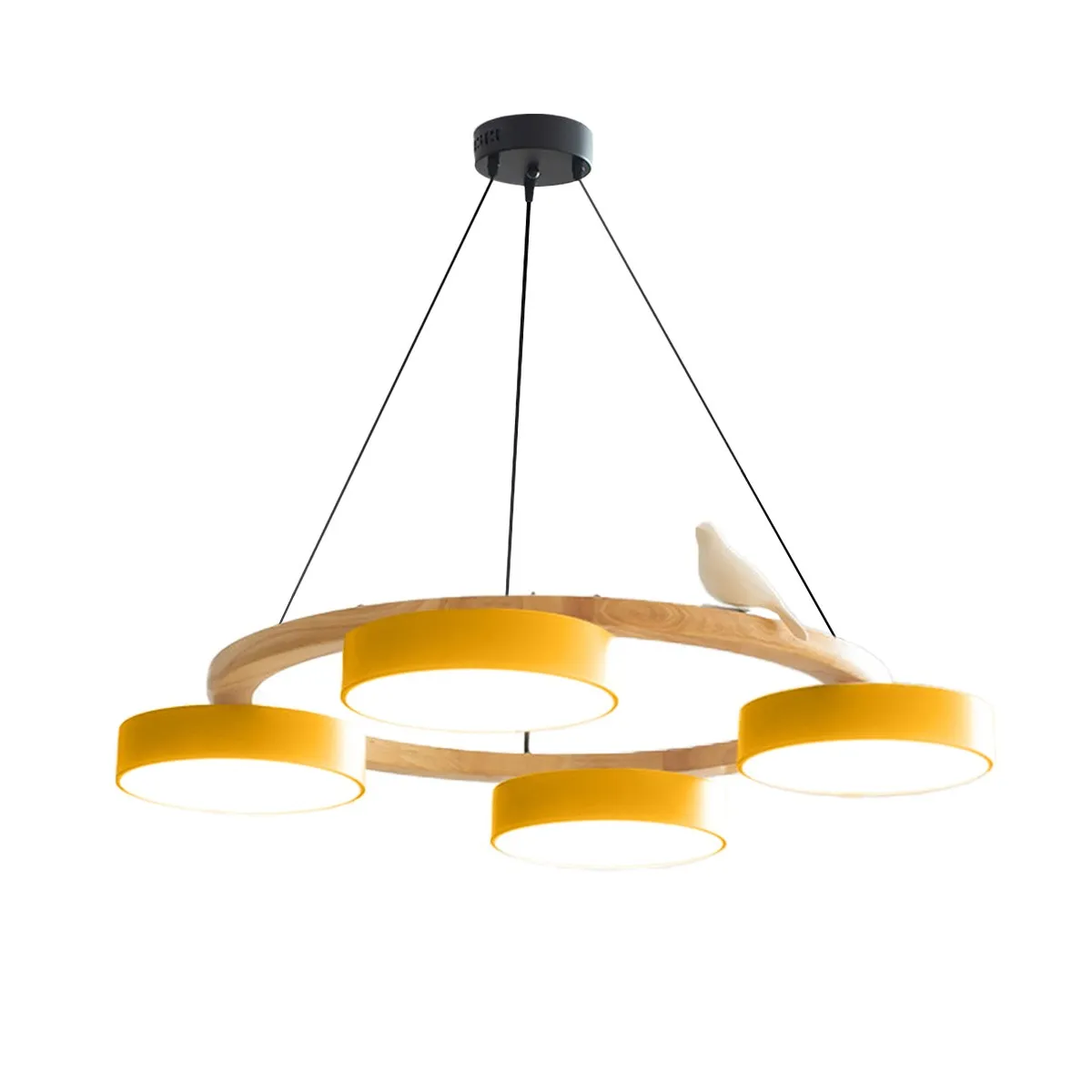 Nordic Wooden Bird Creative Round Chandelier KL775
