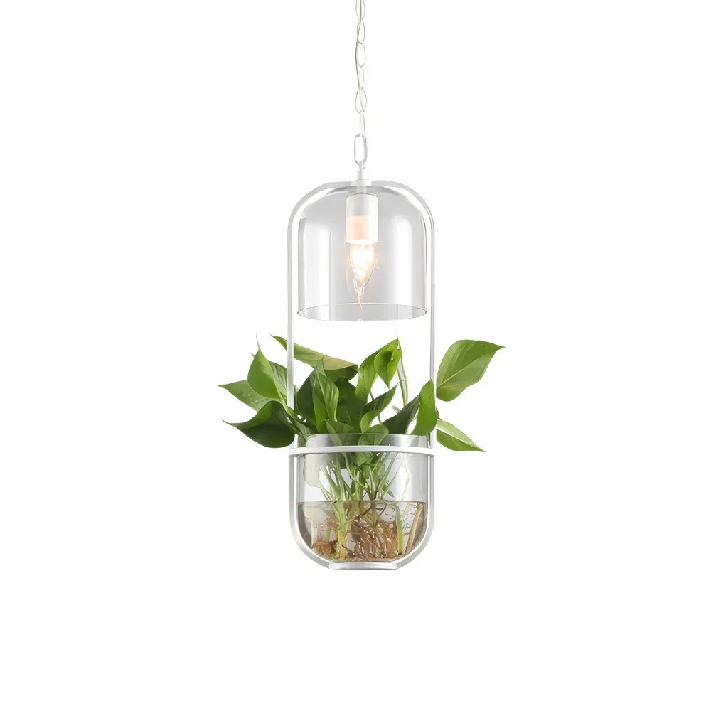 Water Plants Glass Pendant Light