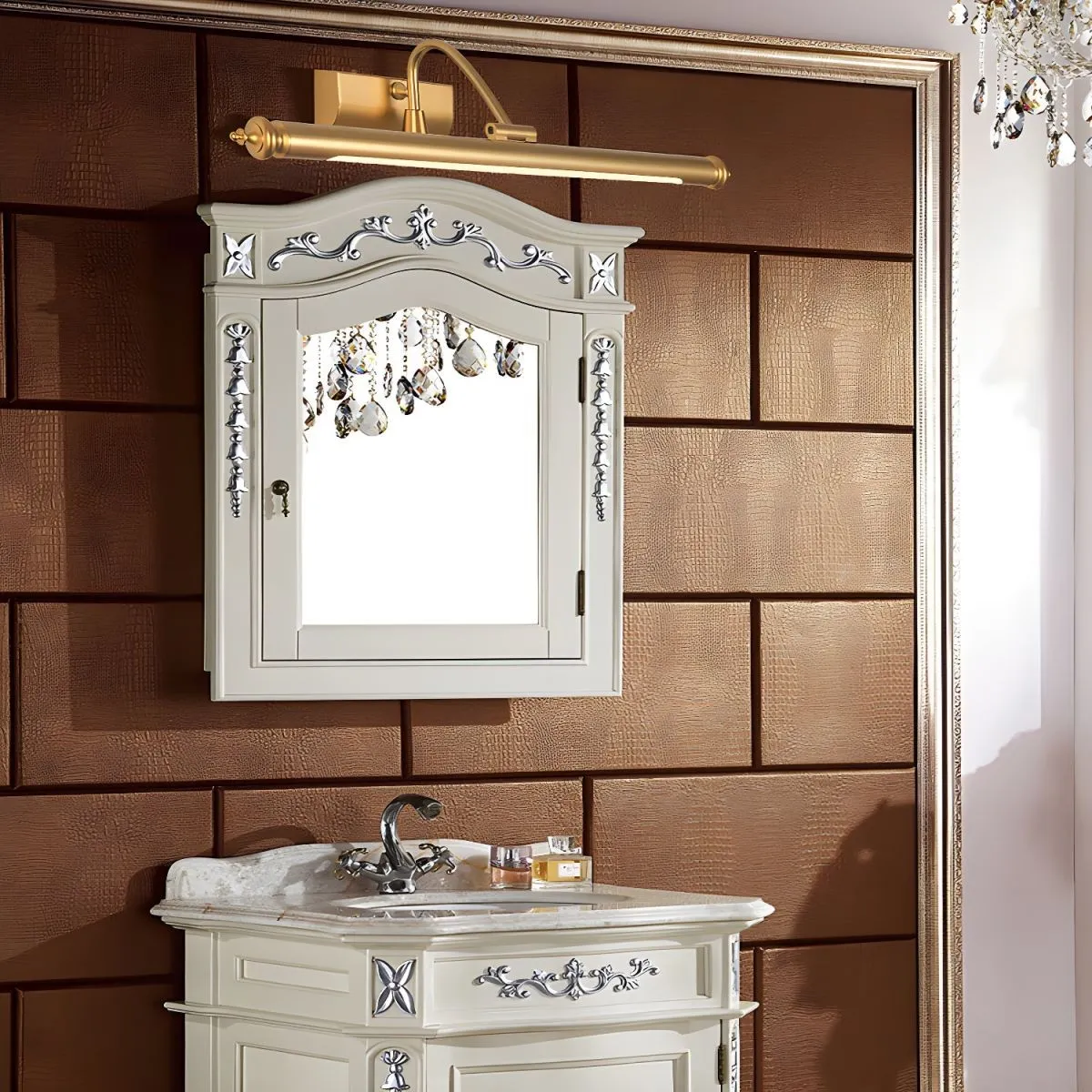 Mirror Front LED Brass Wall Lamp KL352