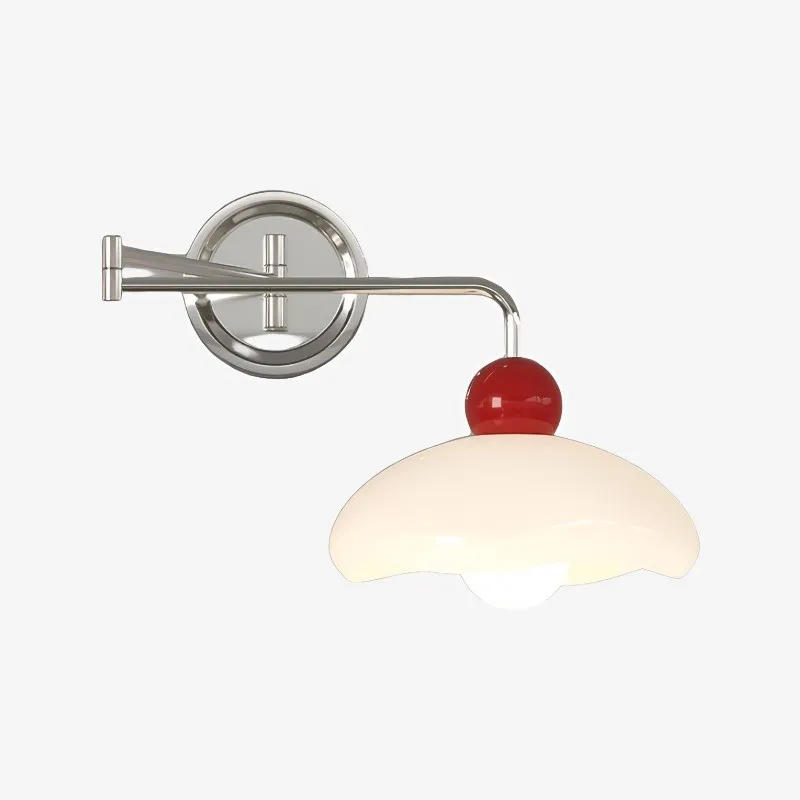 Modern Cream Chrome Swing Arm Wall Light KL162