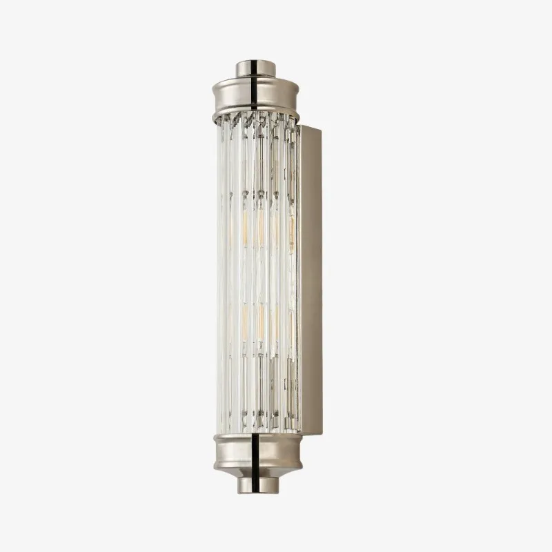 Bravira Ribbed Glass Wall Lamp - Nordic Modern Cylinder Sconce for Living Room and Entry KL2238