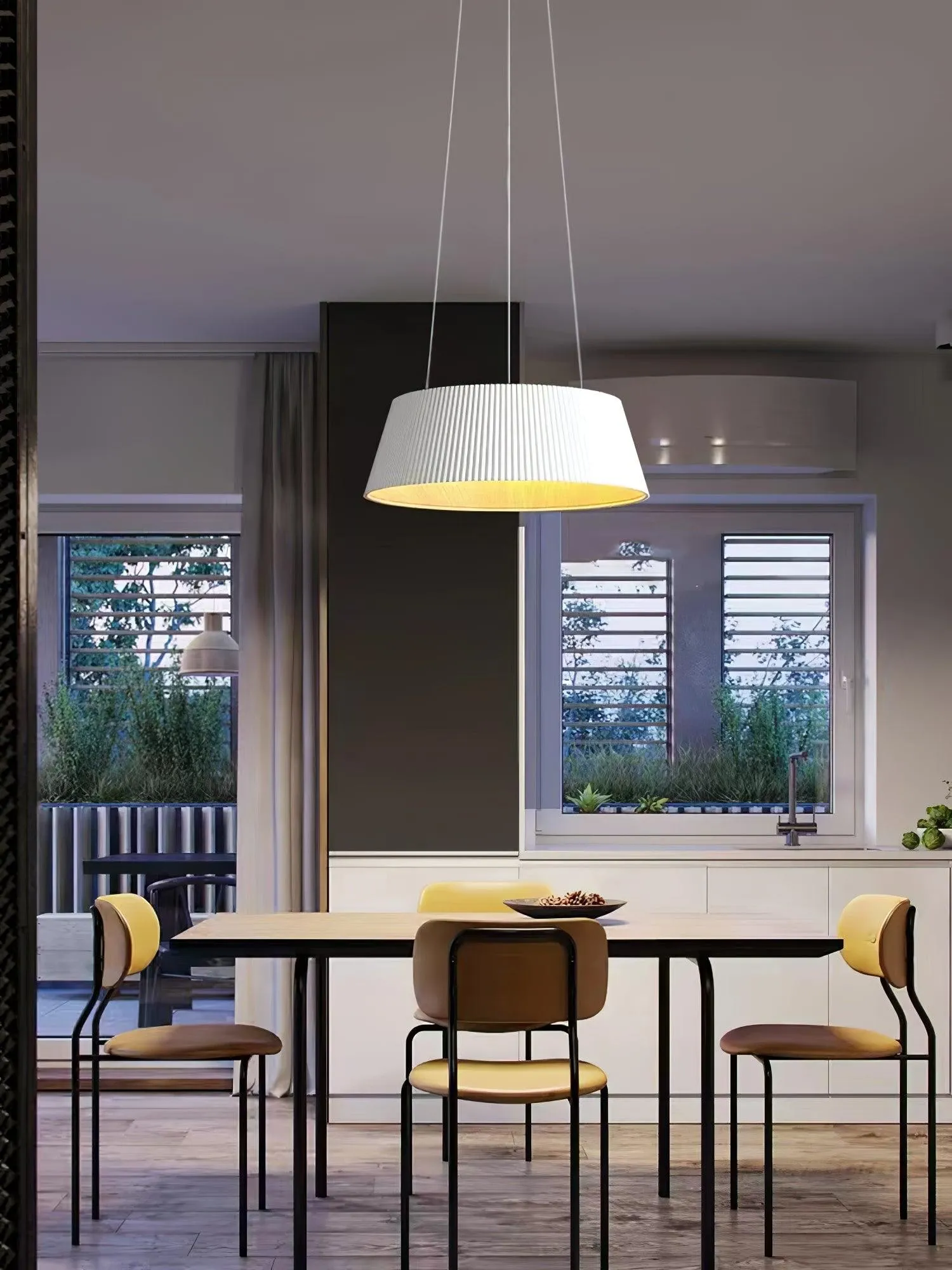 Minimalist Corrugated Lampshade Bedroom Pendant Lamp KL334