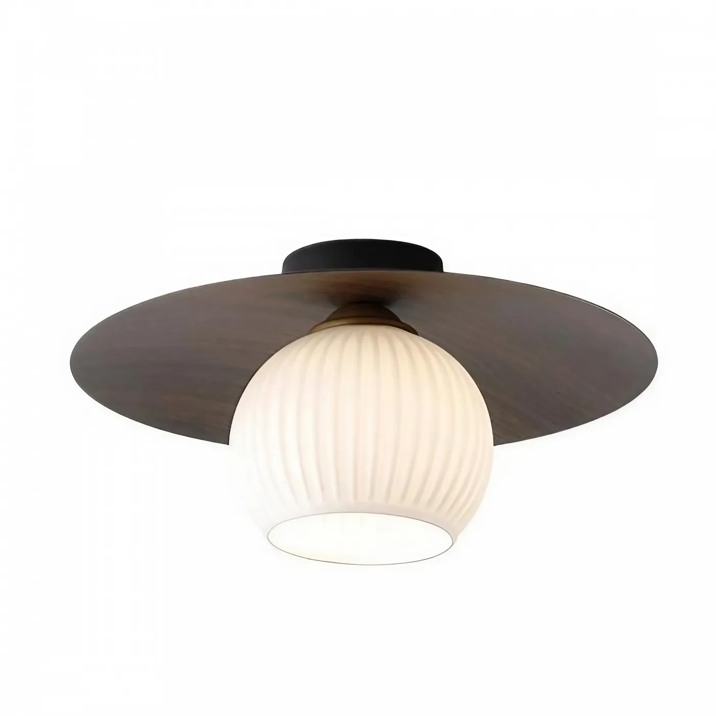 Nordic Ribbed Glass Dome Ceiling Light KL156