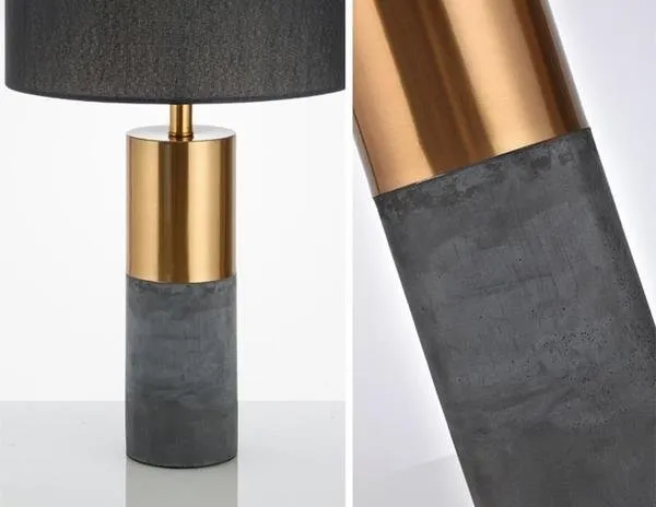 Concrete cylinder table lamp