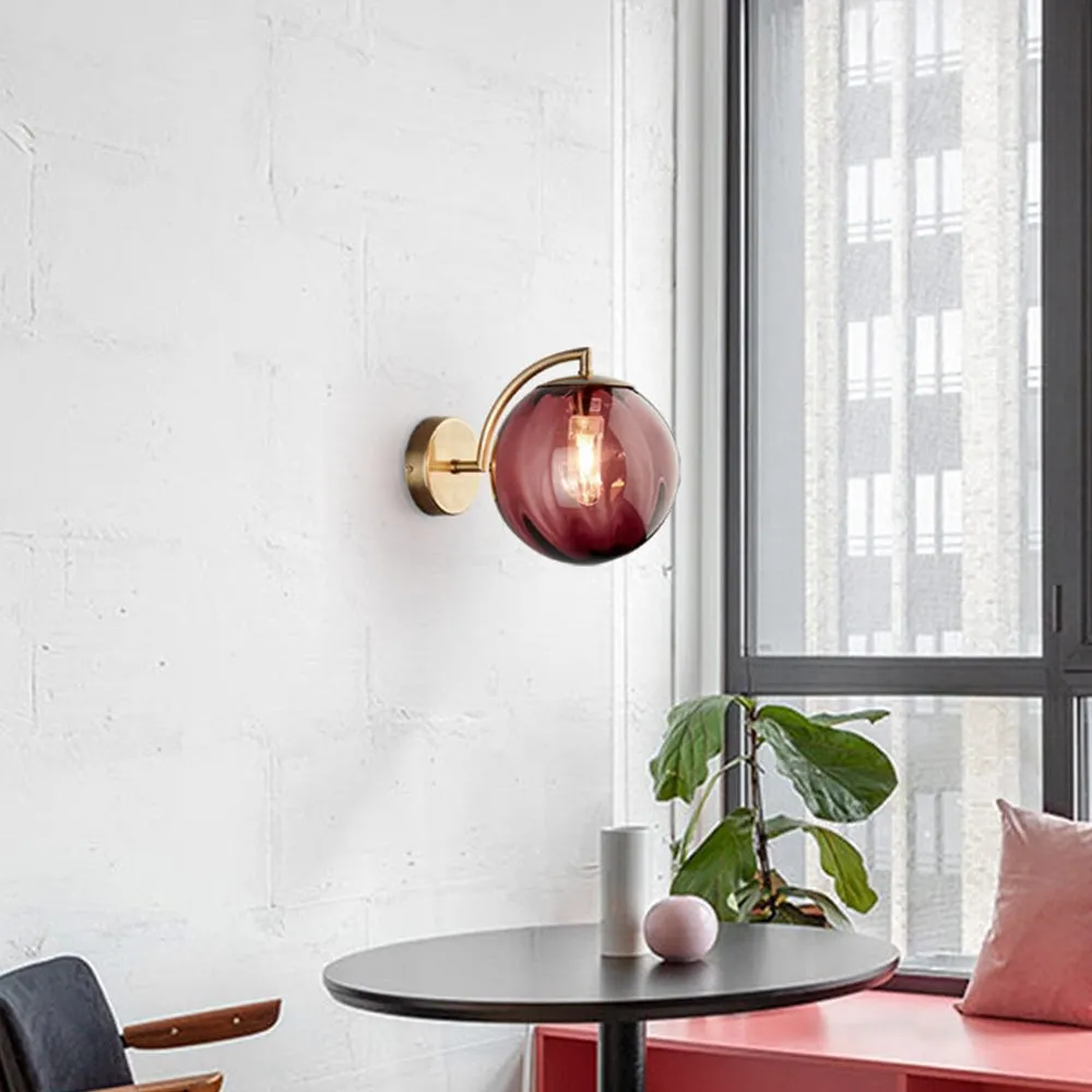Modern Glass Multi-Color Spherical Gold Lamp Pole Wall Lamp KL502