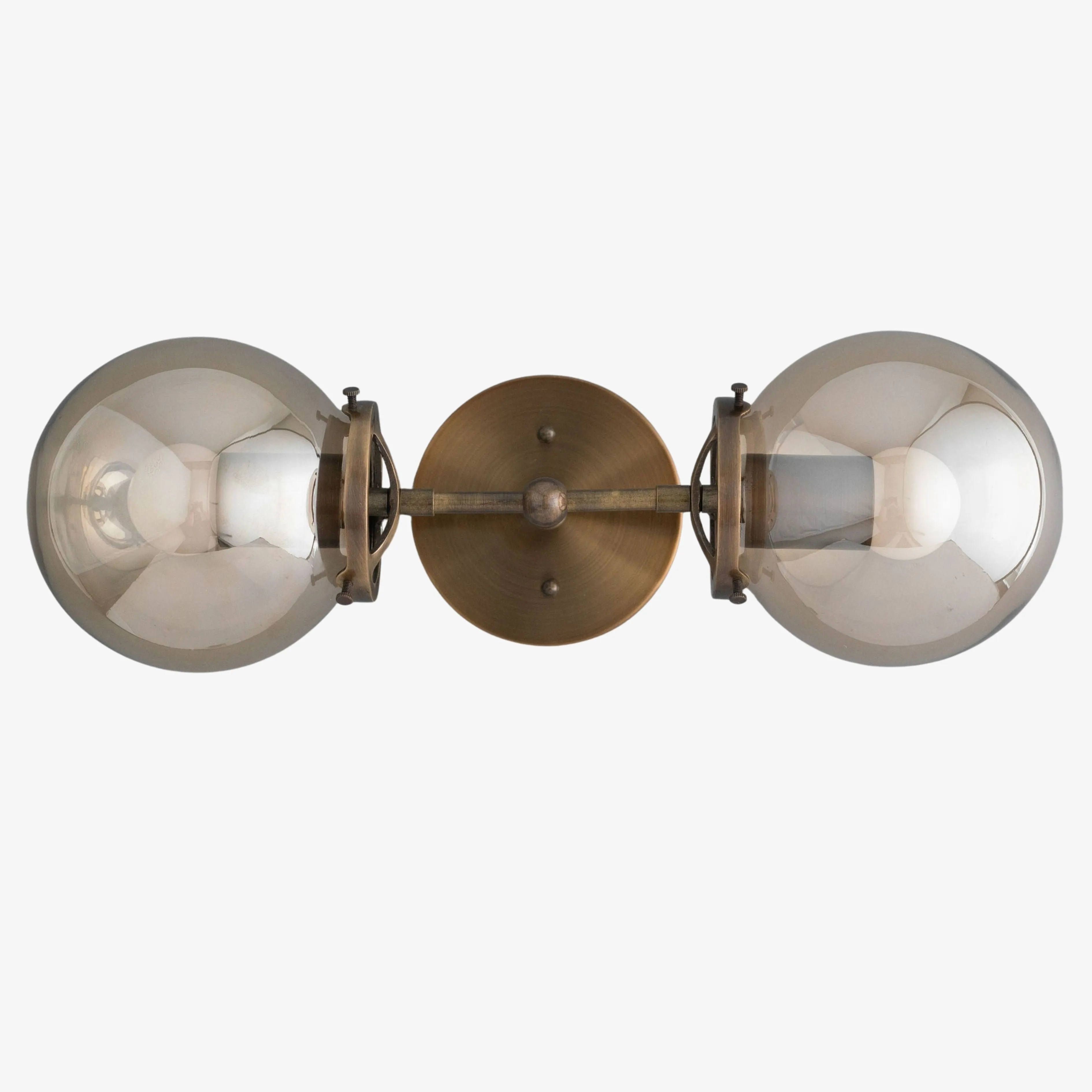 Lumio Globe Double Globe Vanity Wall Light - Rustic Farmhouse Bathroom Wall Fixture KL1467