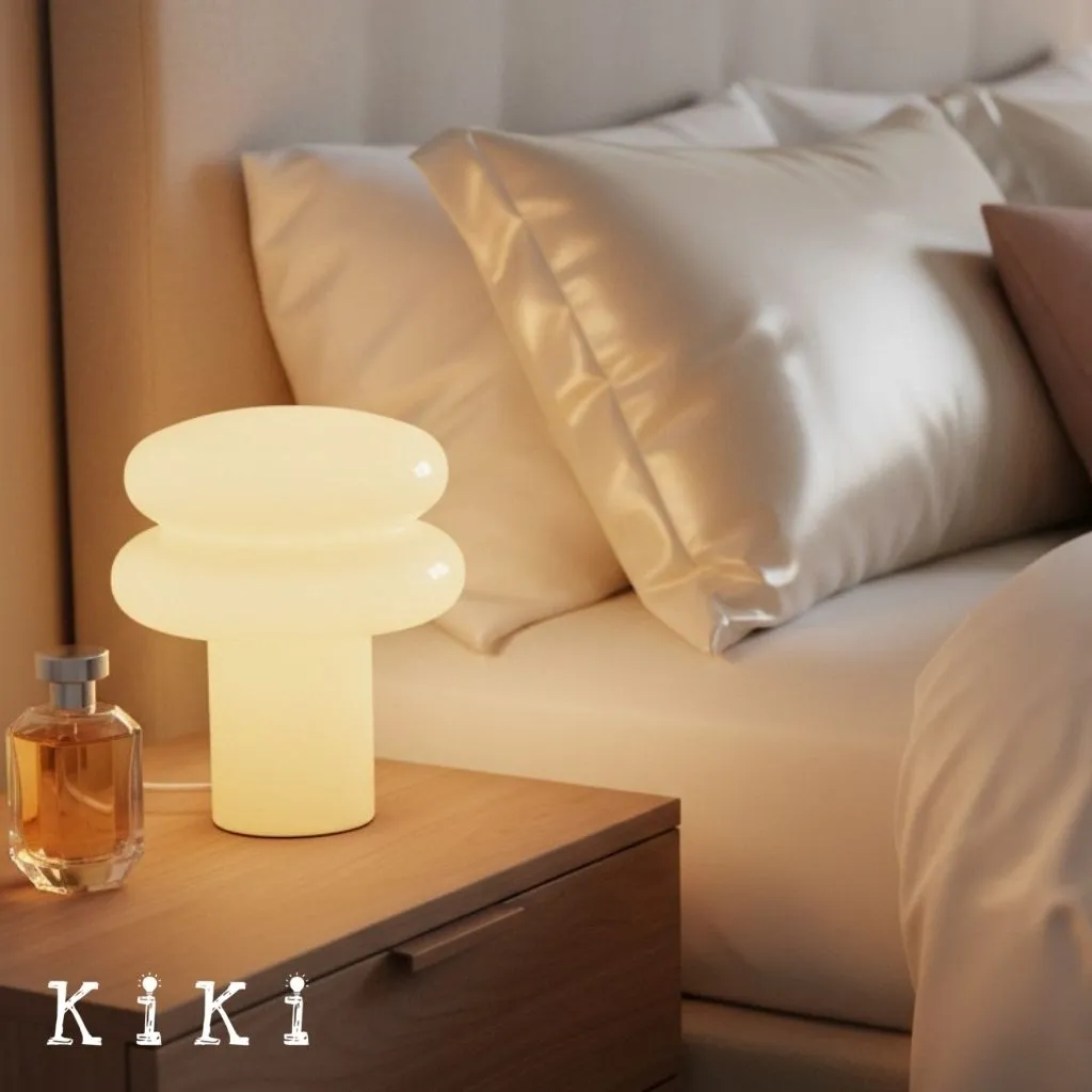 Orra Mushroom Glass Table Lamp - Gentle Colorful Table Light for Relaxing Ambience KL1563