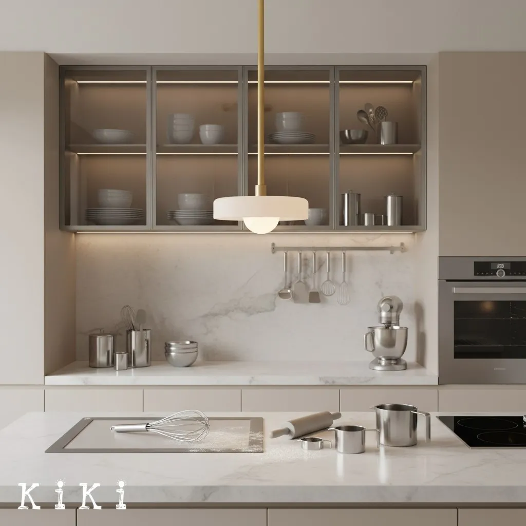 Metal Rod Glass Disc Orb Pendant Light KL923