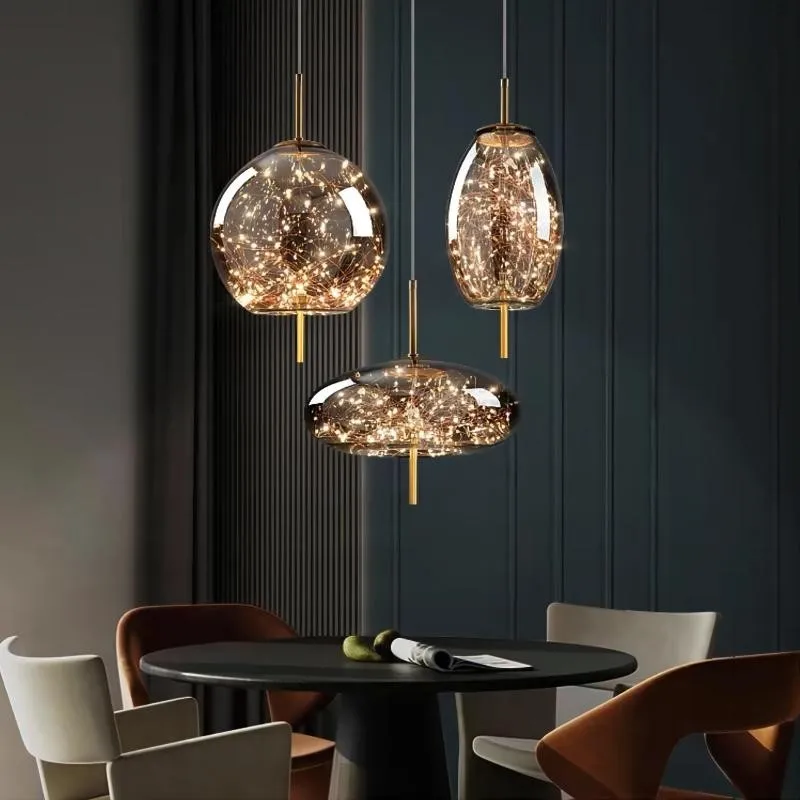 Scandinavian Cylinder Oval Glass Pendant Light KL320