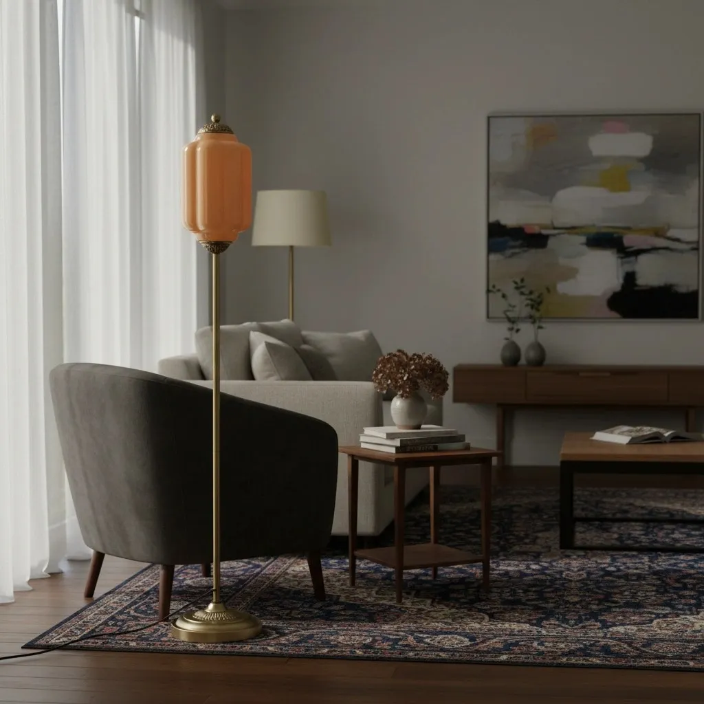 Eloise Artistic Textured Glass Floor Lamp - Elegant Lighting for Bedroom or Interior Space KL2330