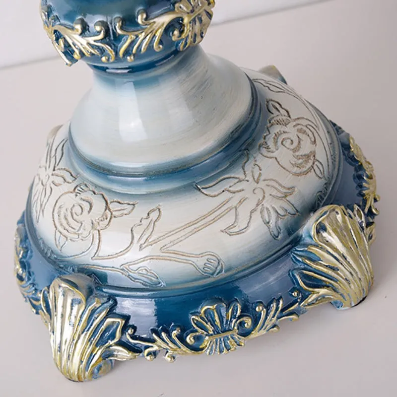Carved Vase Base Floral Lampshade Table Lamp KL701