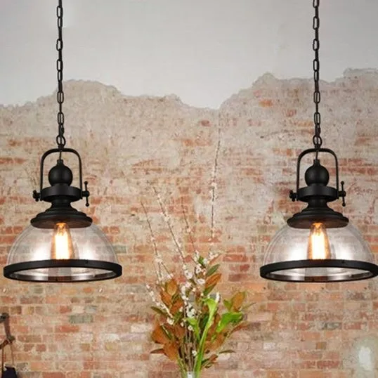 Modern Industrial Style Dome Glass Pendant Lamp KL318