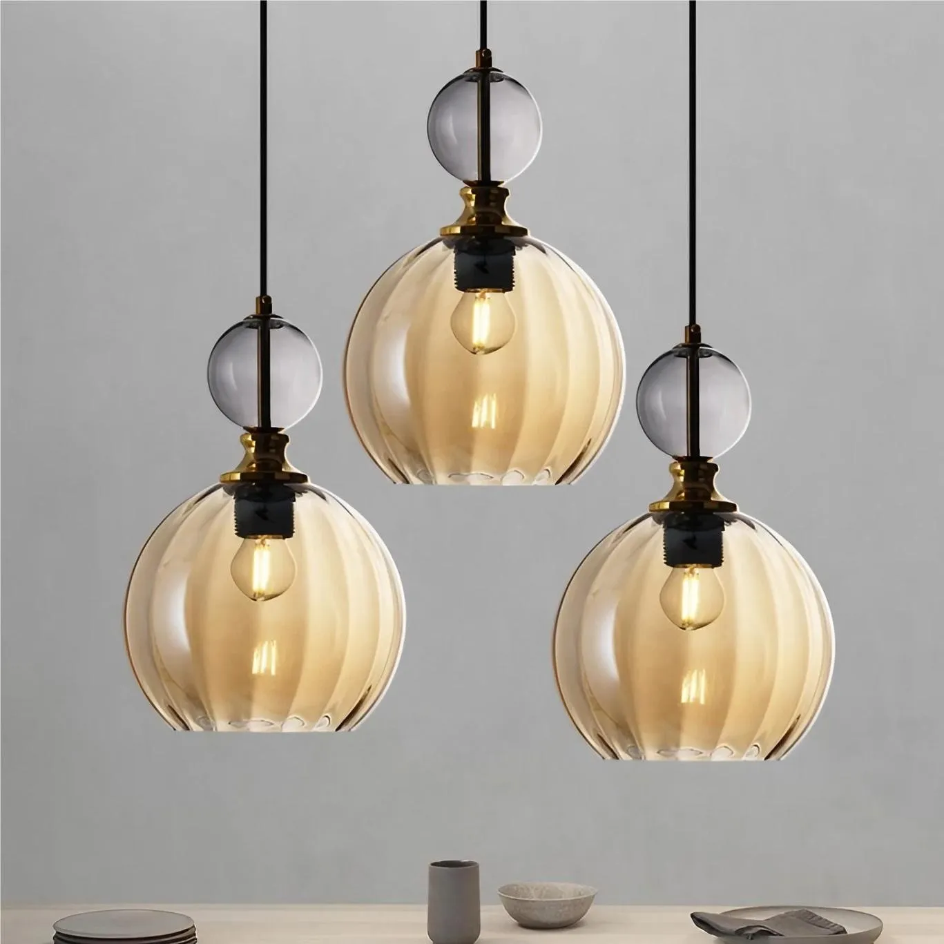 Modern Stained Glass Globe Pendant Light KL56