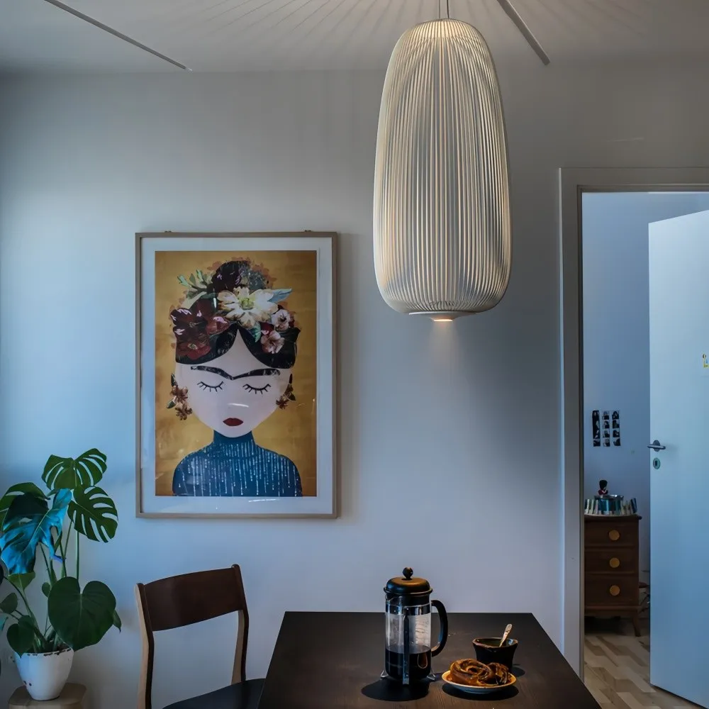 Metal Frame Spokes Pendant Light - Airy Wire Design Lighting for Kitchen Island