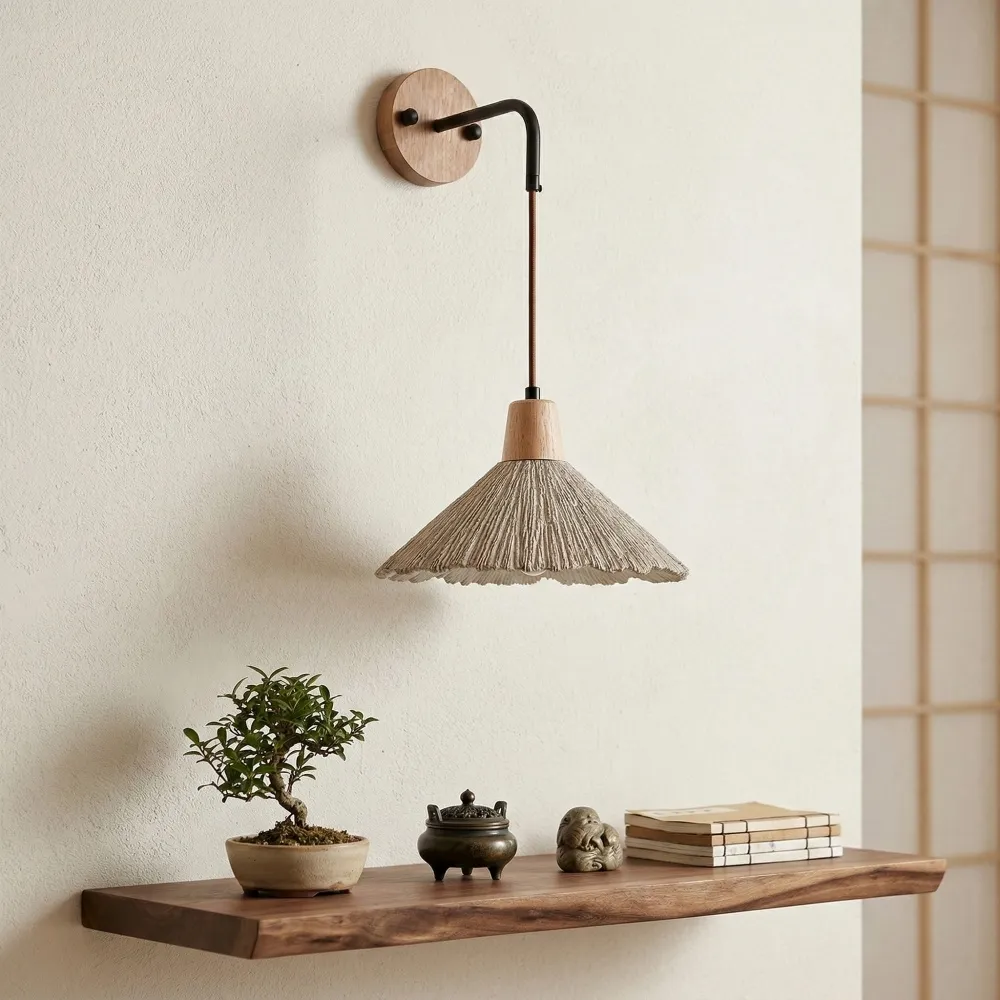 Solaraeon Microcement Minimalist Concrete Wall Sconce - Indoor Accent Lighting for Living Room KL2293