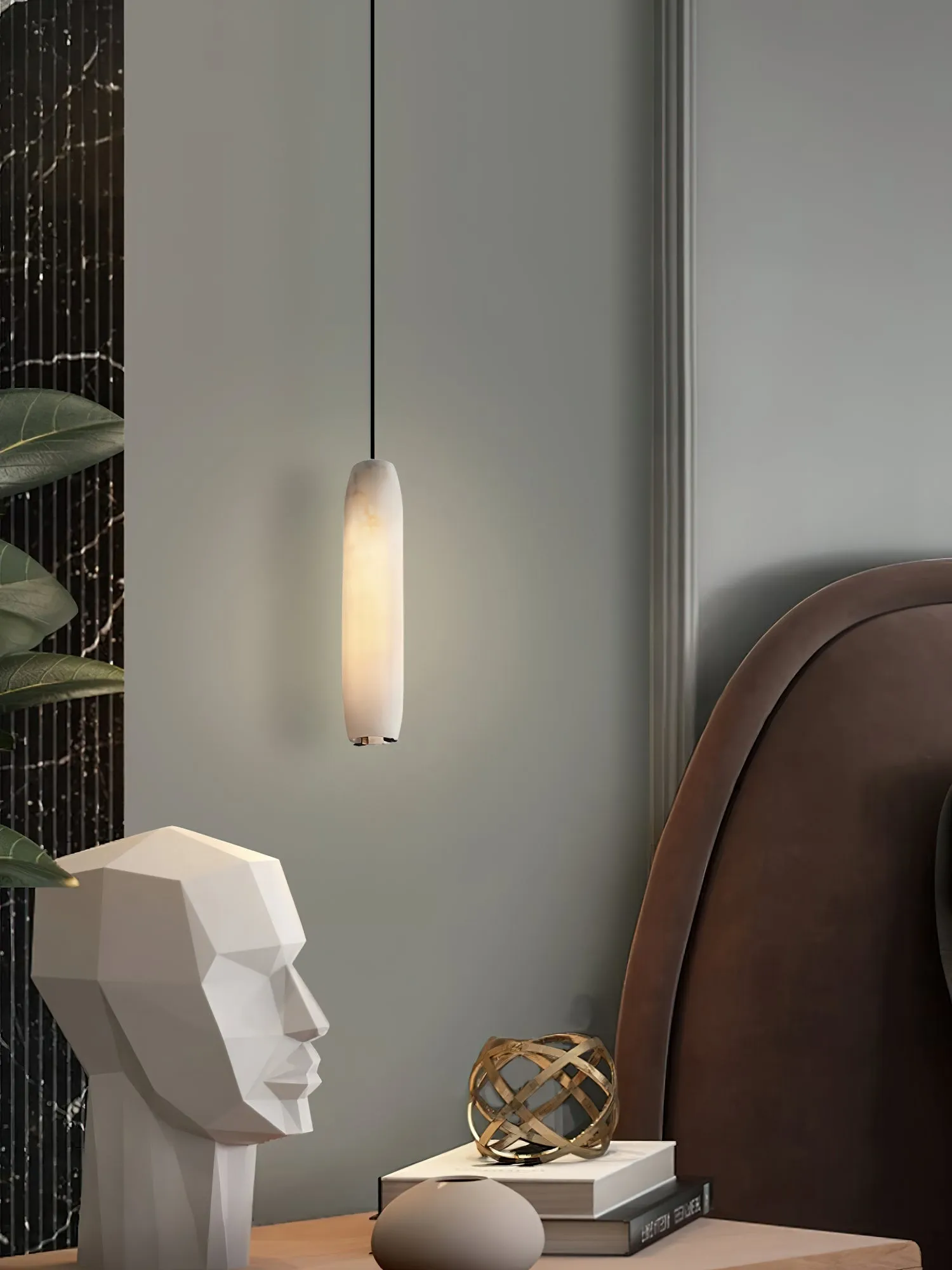 Alabaster Flute Pendant Light D436