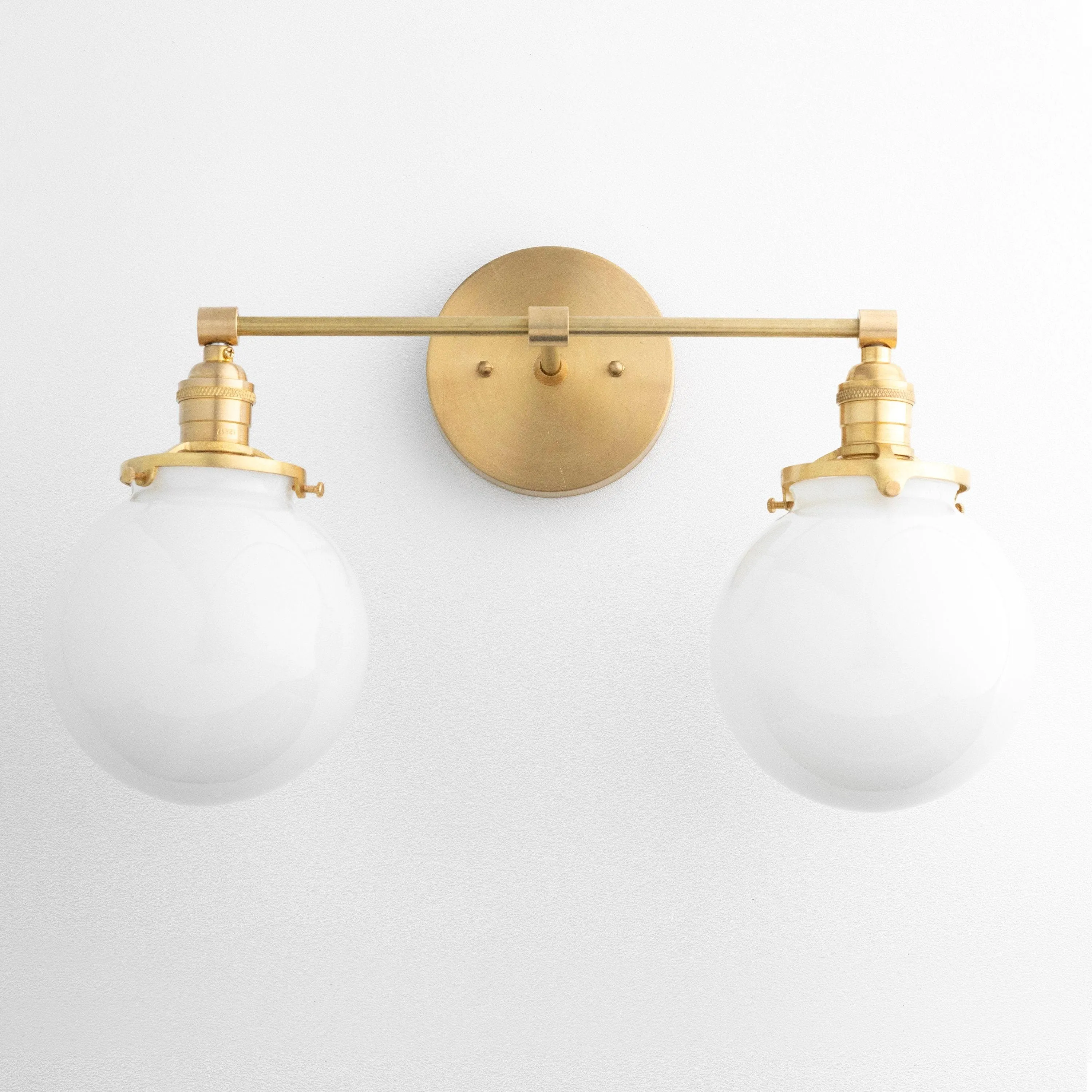Lumio Globe Glass Globe Vanity Light - Modern Two Light Bathroom Sconce KL1404