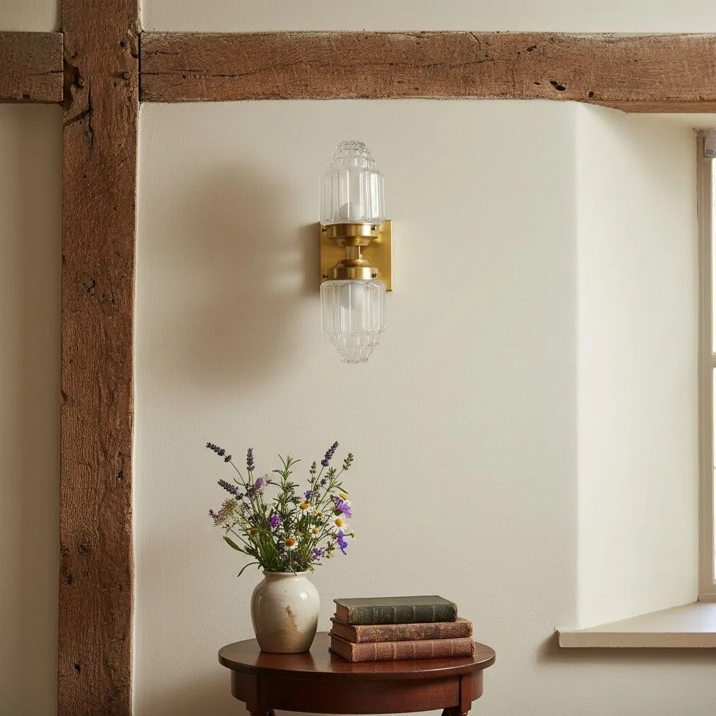 Tierlux Glass Art Deco Wall Sconce - Glass Frosted Globes with Skyscraper Globe KL1444