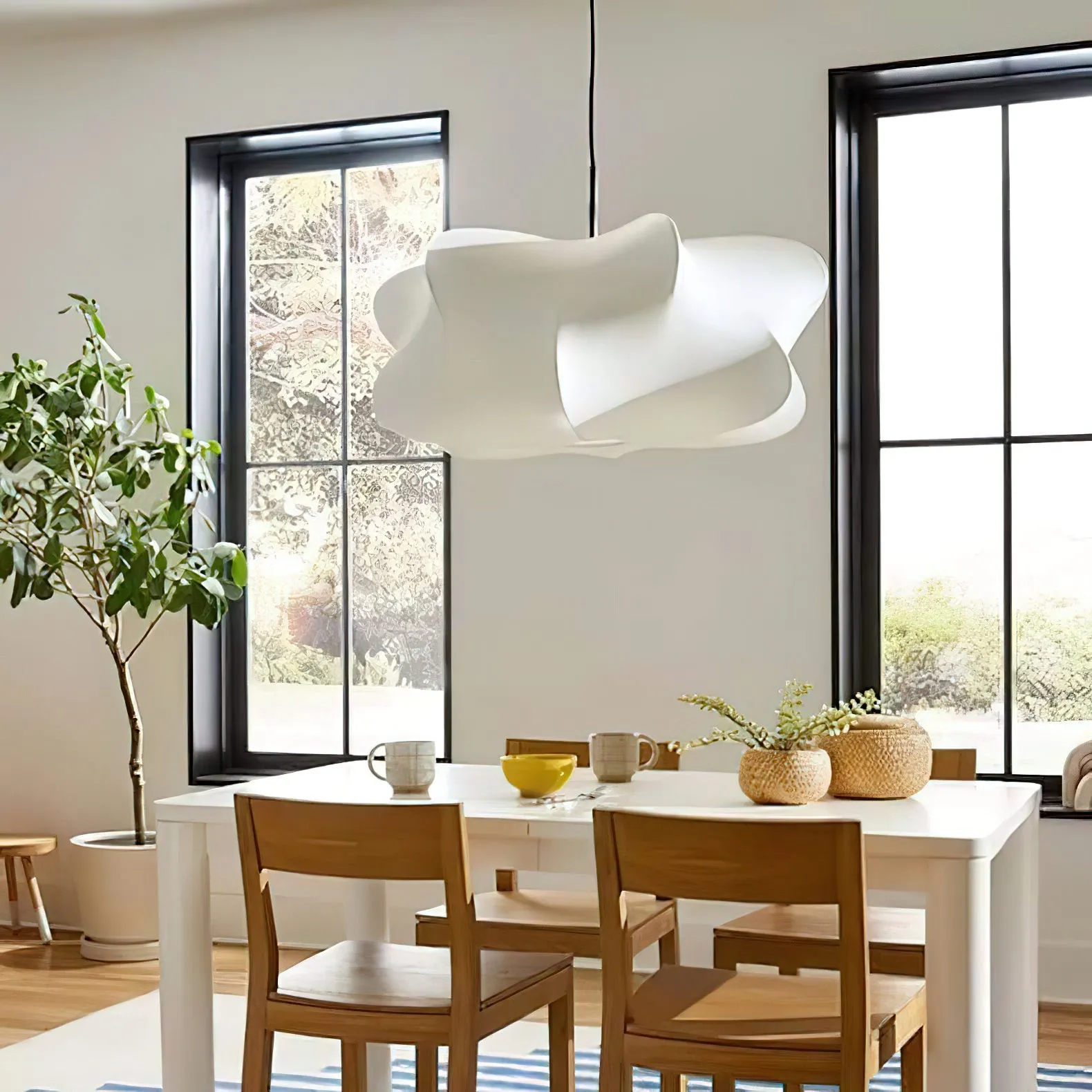 Lunaveo Elegant Silk Pendant Light - Modern Cloud Pendant Light for Living Room KL356