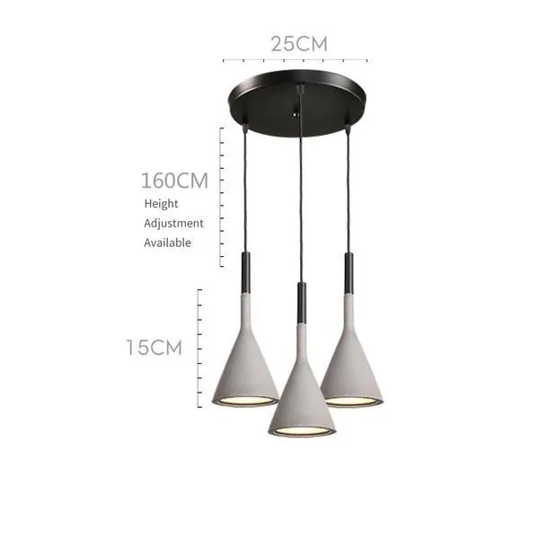 Aplomb Concrete Pendant Lamp - Minimalist Design Lighting for Dining Room and Office
