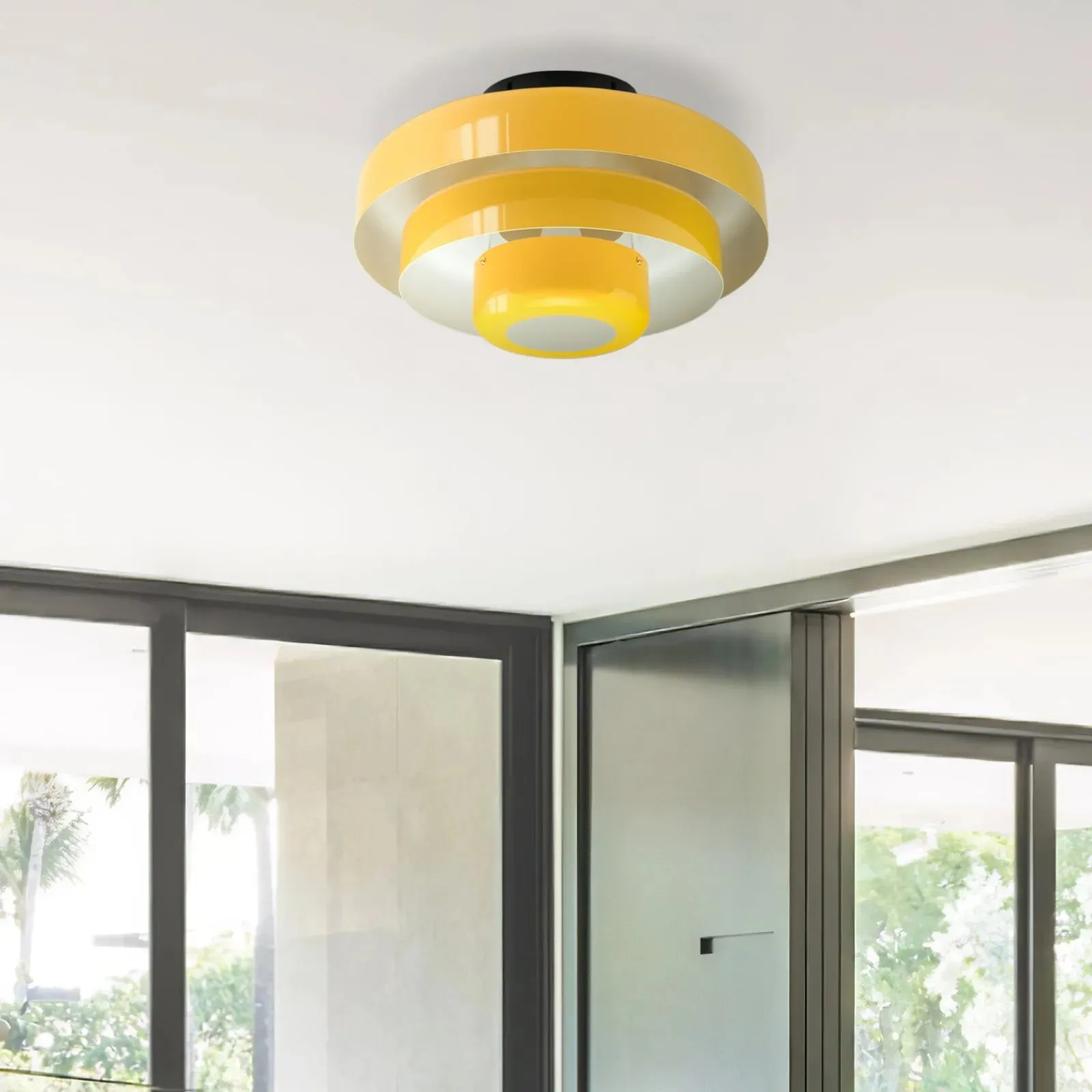 Three-Tier Bauhaus Ceiling Lamp - Bold Colors Ceiling Light for Bedroom or Lounge KL885