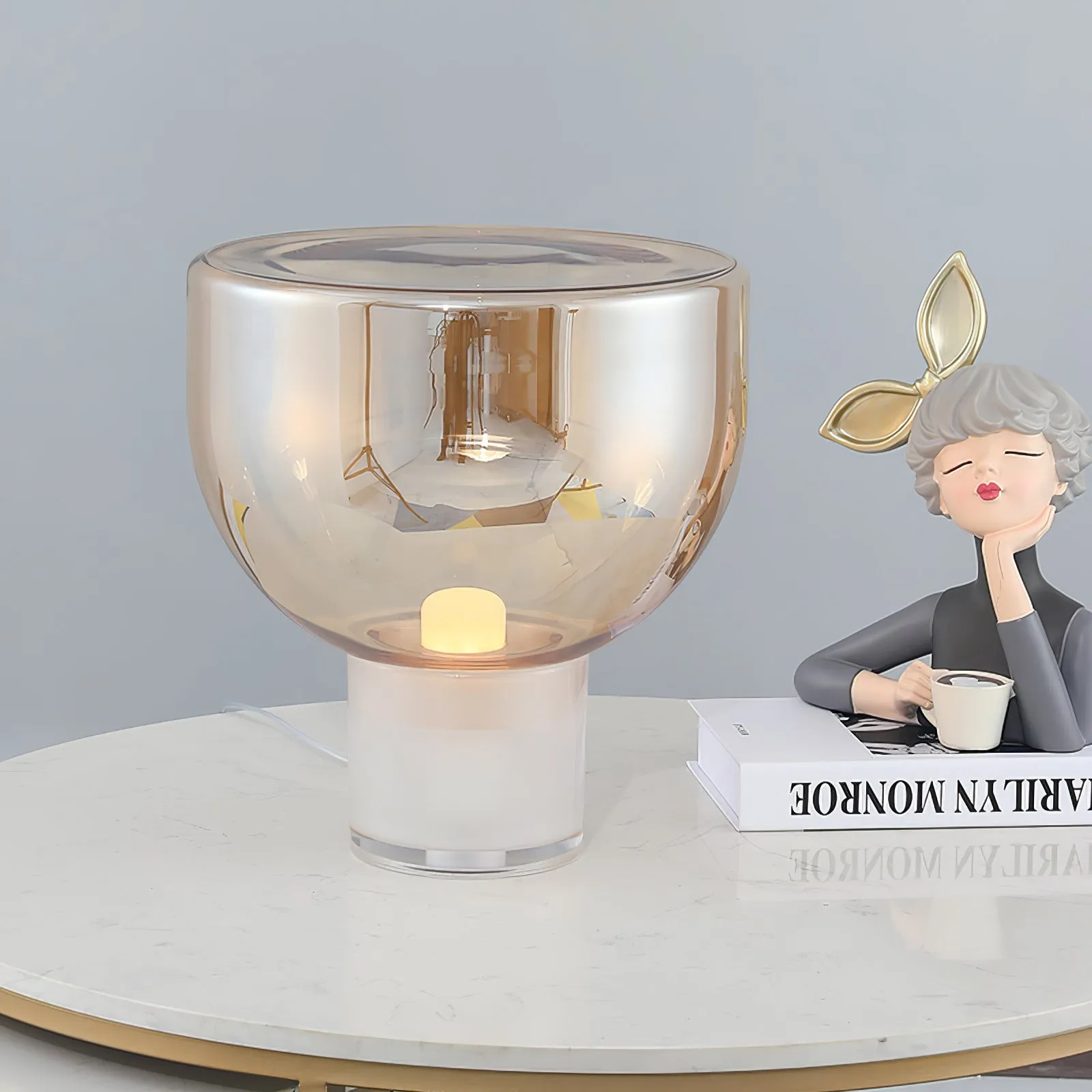 Nordic Simple Modern Luxury Glass Table Lamp For Study Room KL207