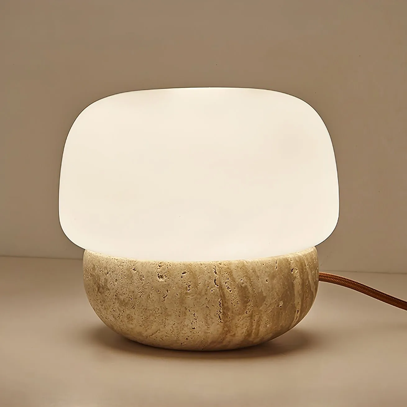 Nordic Style Round Travertine Table Lamp KL344