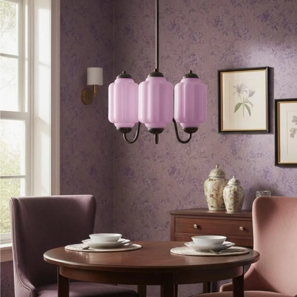 Vintage Eloise Glass 3 Lights Chandelier For Living Room KL928
