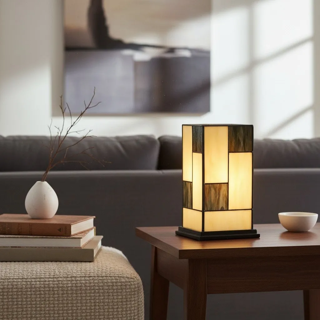 TF Manchester Square Table Lamp - Classic Glass for Living Room and Bedroom KL1975