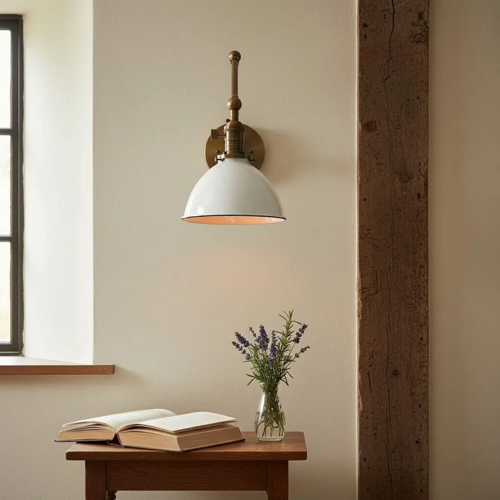 Conique Metal Vintage Industrial Swing Arm Wall Lamp - Adjustable Dome Shade for Study KL1440