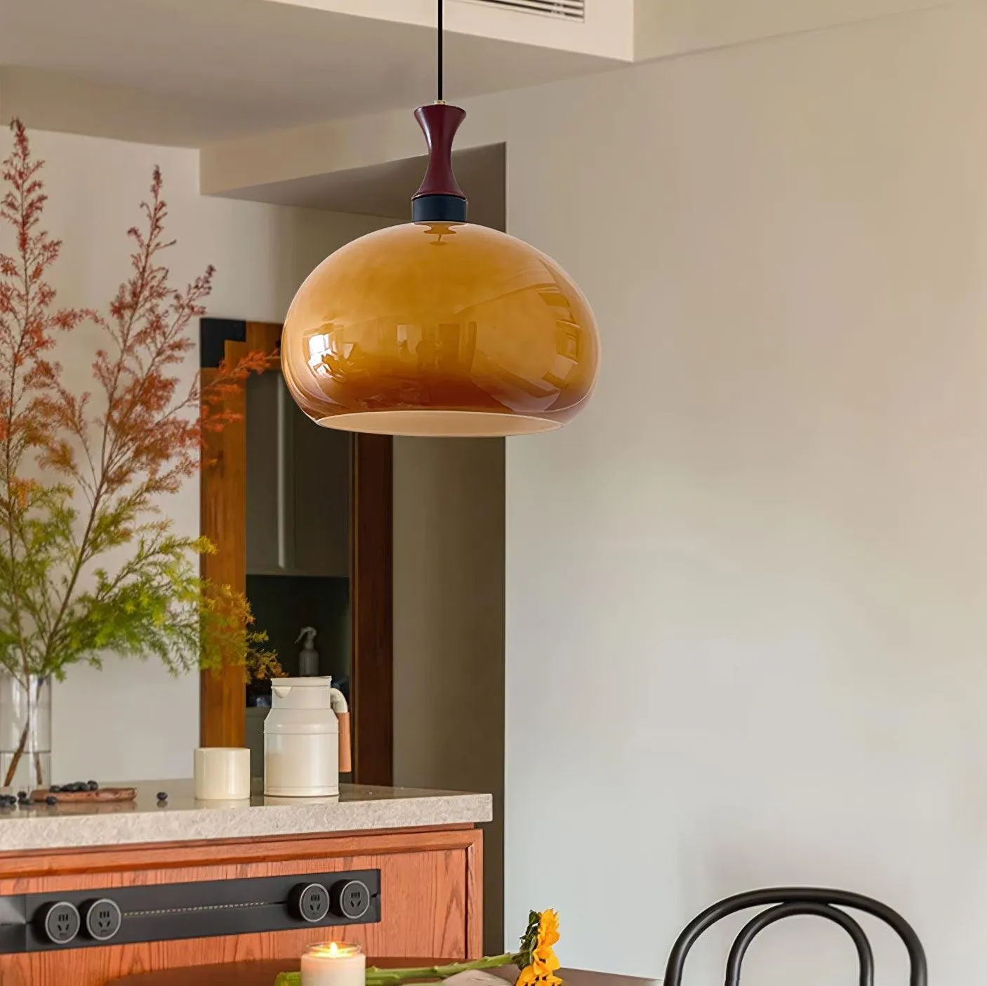 Spherical Orange Practical Luxury Pendant Lamp KL546
