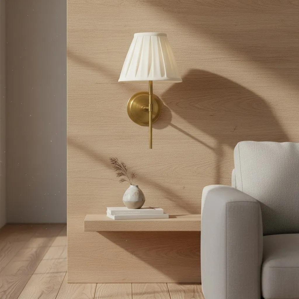 Cremaris Metal Wall Light with Fabric Shade - Timeless Sconce for Interior Lighting KL1973