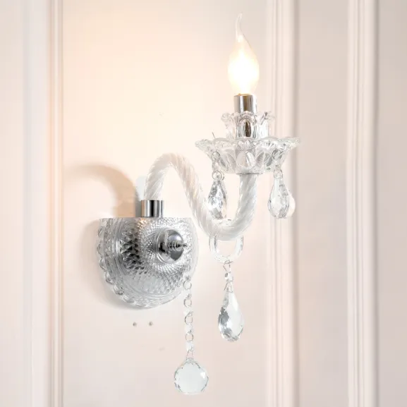 Candlestick Crystal Wall Light