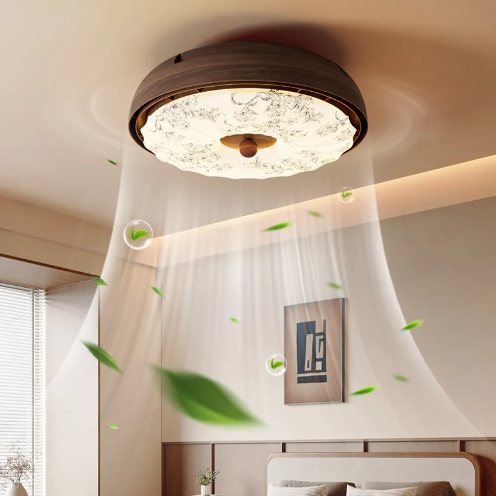 Vintage Bladeless Silent Ceiling Fan Light For Bedroom KL934