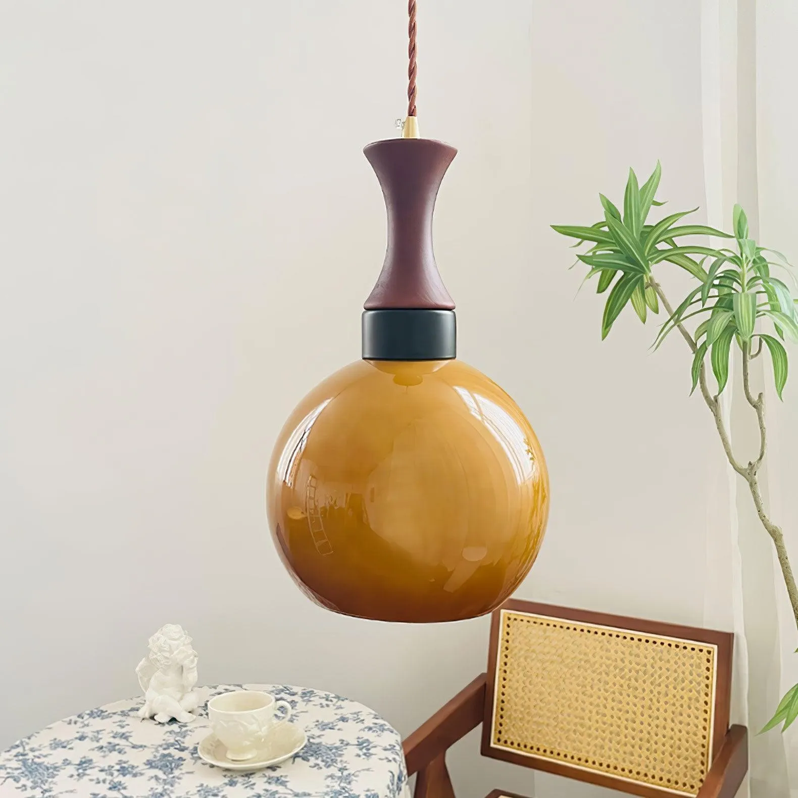 Spherical Orange Practical Luxury Pendant Lamp KL546