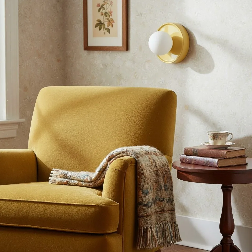 Soina Minimalist Globe Wall Light with Ceramic Base - Warm Ambient Lighting for Home KL1684