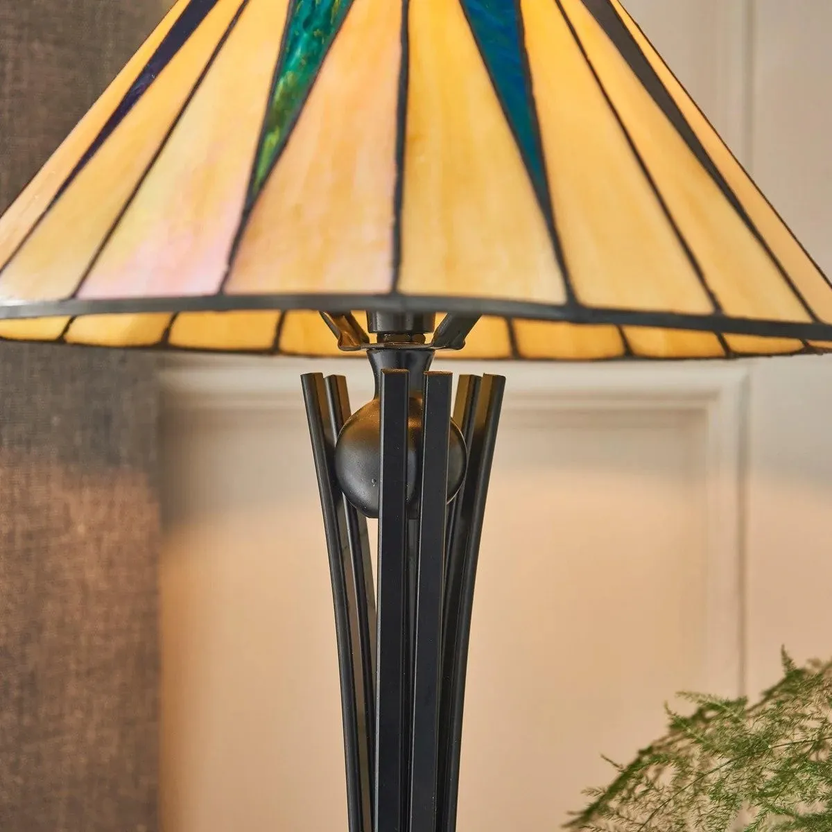 TF Dark Star Tiffany Style Geometric Shade Table Lamp for Bedroom and Accent Lighting KL1927