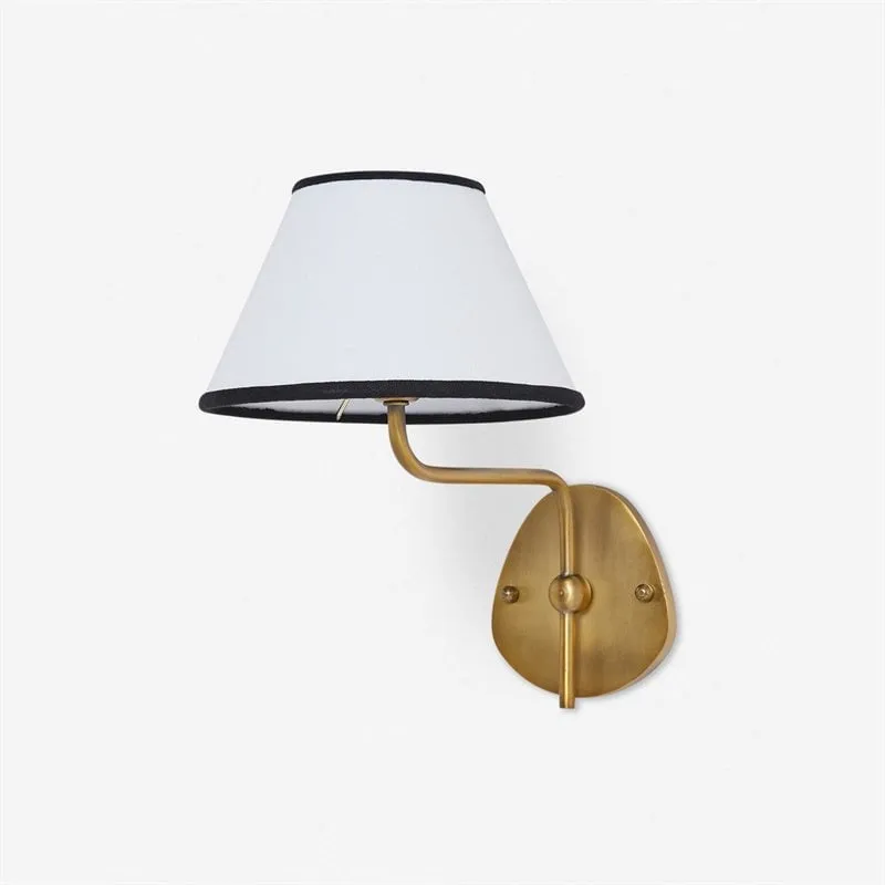 Kulo Classic Brass Wall Lamp – Modern Fabric Shade Wall Sconce for Bedroom or Hallway KL1533